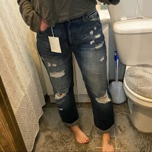 Kancan relaxed fit distressed denim